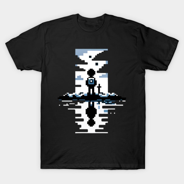 Pixelated Journey of Self-Reflection - A Quest for Identity in Pixel Art T-Shirt by Pixel Punkster